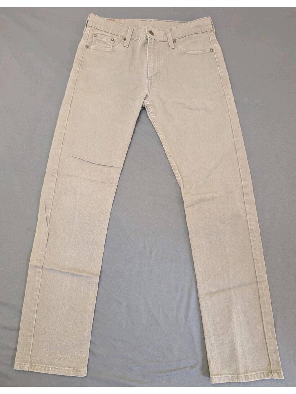 Levi's 513 Slim Straight Jeans Mens 30x32 Gray Tan Denim Pants W30 L32